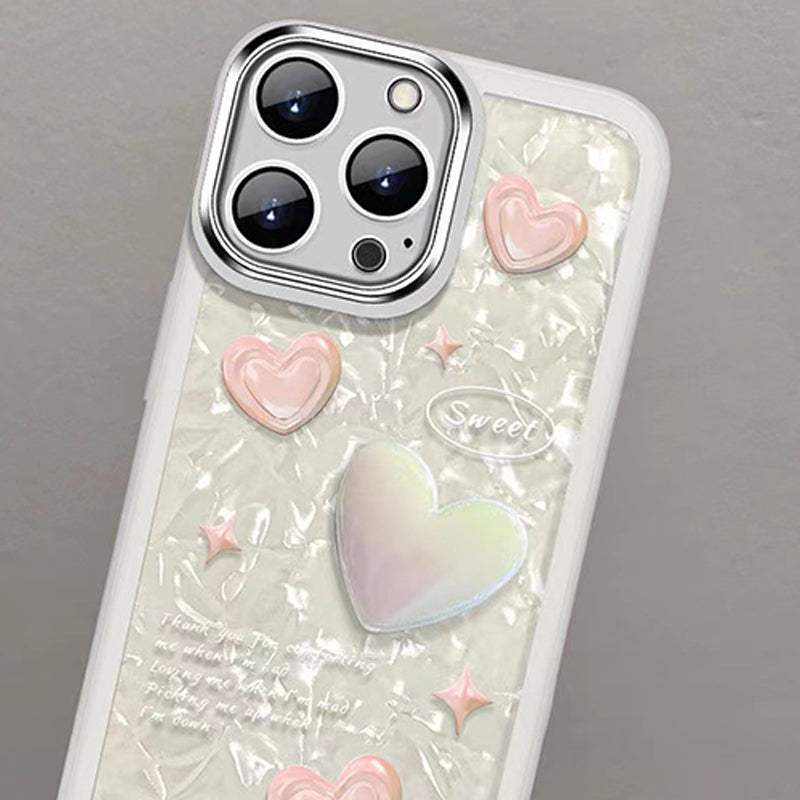 For iPhone 12 Pro Heart Decor TPU Phone Case Anti-Scratch Cell Phone Cover with Hand Strap For iPhone 12 Pro Heart Decor TPU Phone Case Anti-Scratch Cell Phone Cover with Hand Strap